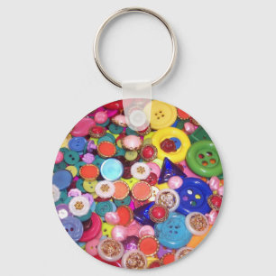 Colorful Button Collage Sleutelhanger
