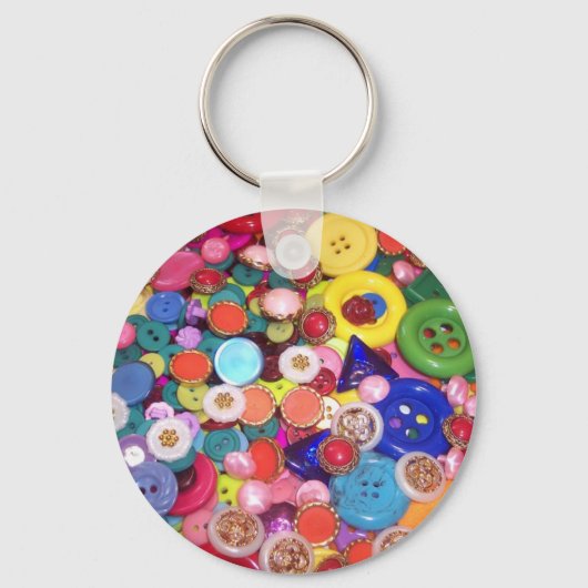 Colorful Button Collage Sleutelhanger (Voorkant)