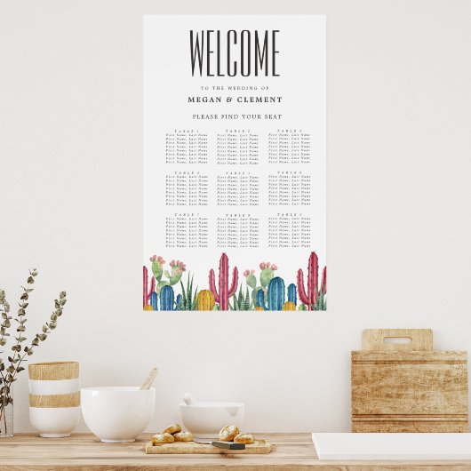 Colorful Cacti | 9 Tafelplaatje Poster (Keuken)