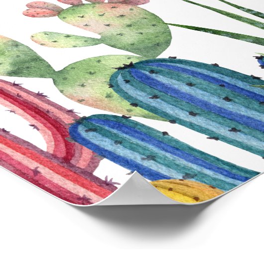 Colorful Cacti | 9 Tafelplaatje Poster (Hoek)
