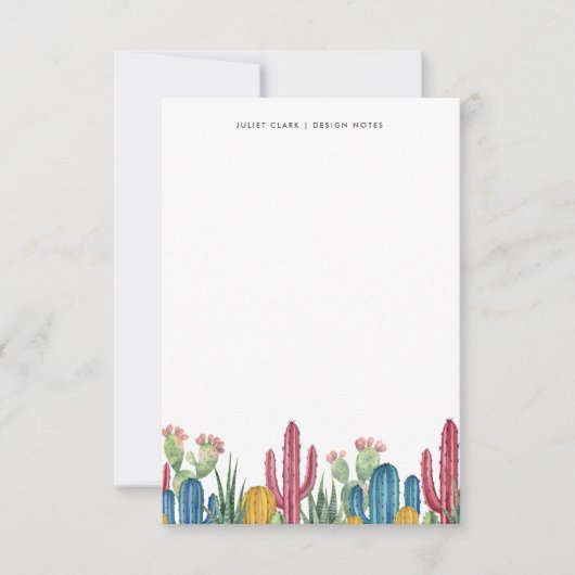 Colorful Cacti Bloom | BRIEFPAPIER Notitiekaartje (Voorkant)