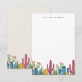 Colorful Cacti Bloom | BRIEFPAPIER Notitiekaartje (Voorkant / Achterkant)