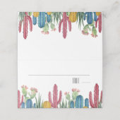 Colorful Cacti | Floral Wedding Plaatskaartje (Buitenkant ongevouwen)