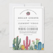 Colorful Cacti | Woestijnthema bruiloft Kaart (Voorkant)