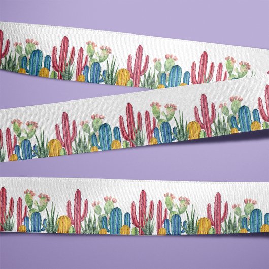 Colorful Cacti | Woestijnthema Satijnen Lint