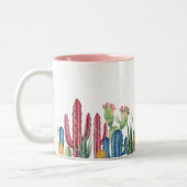 Colorful Cacti | Woestijnthema Tweekleurige Koffiemok (Links)