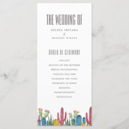 Colorful Cacti | Woestijnthema | Weddenschap-progr Programmakaart