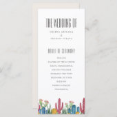 Colorful Cacti | Woestijnthema | Weddenschap-progr Programmakaart (Voorkant / Achterkant)