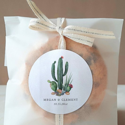 Colorful Cacti | Woestijnthema | Weddenschap Ronde Sticker