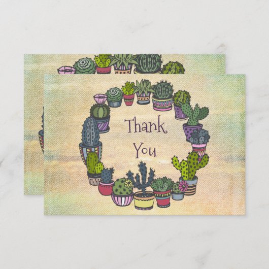 Colorful Cactus Bedankt (Voorkant / Achterkant)