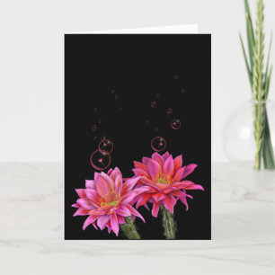 Colorful Cactus Flowers met bubbels Kaart
