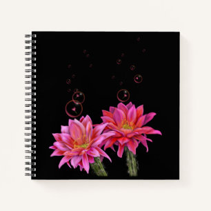 Colorful Cactus Flowers met Bubbles Poster Mok Notitieboek
