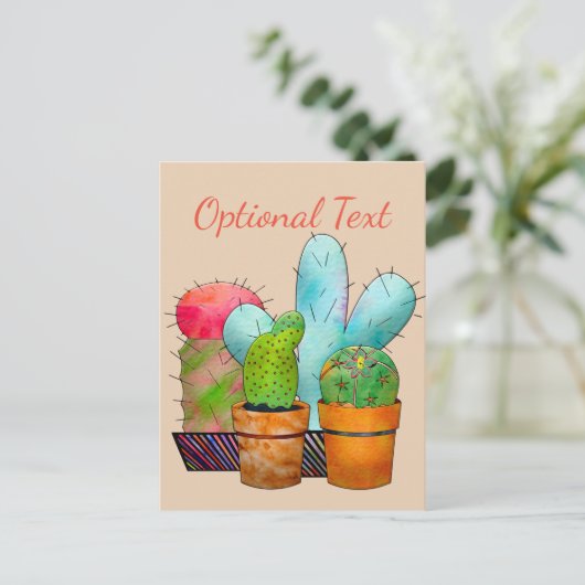 Colorful Cactus Garden Briefkaart (Staand voorkant)