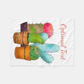 Colorful Cactus Garden Fleece Deken (Voorkant (Horizontaal))
