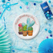 Colorful Cactus Garden Papieren Bordje (Feest)