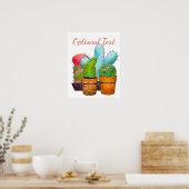 Colorful Cactus Garden Poster (Keuken)