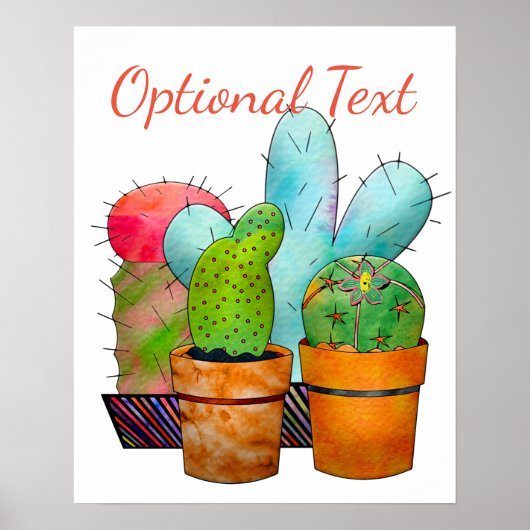 Colorful Cactus Garden Poster (Voorkant)