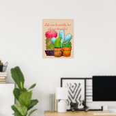 Colorful Cactus Garden Poster (Thuiskantoor)