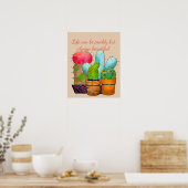 Colorful Cactus Garden Poster (Keuken)