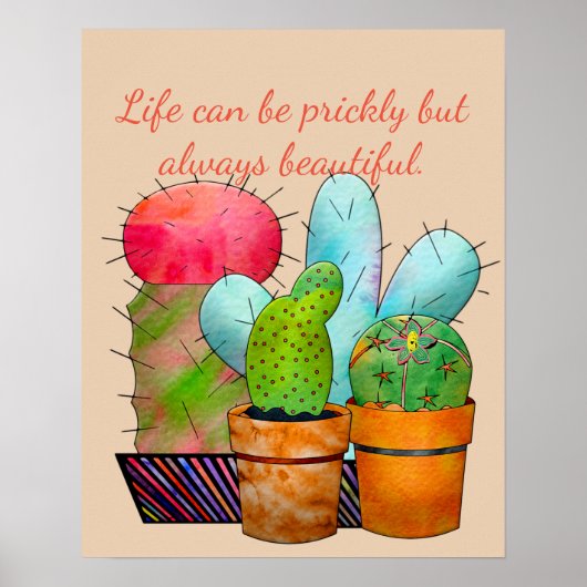 Colorful Cactus Garden Poster (Voorkant)