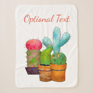 Colorful Cactus Garden Sherpa Deken