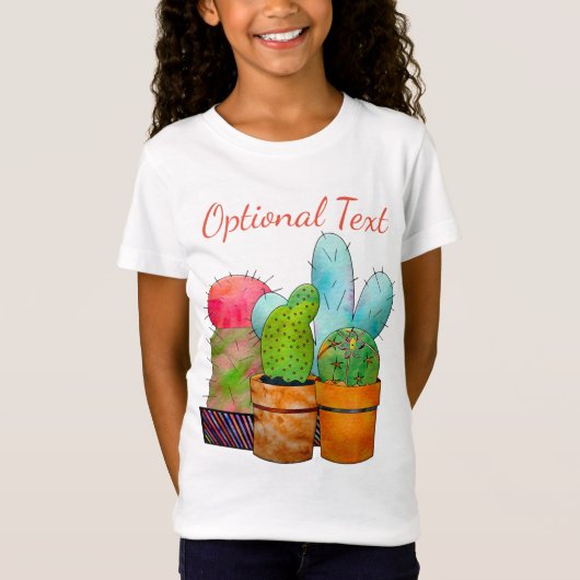 Colorful Cactus Garden T-shirt (Voorkant)