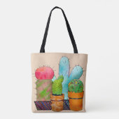 Colorful Cactus Garden Tote Bag (Achterkant)