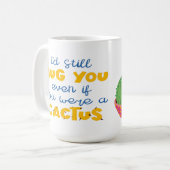 Colorful Cactus hugs leuke romantische Valentijn Koffiemok (Voorkant links)
