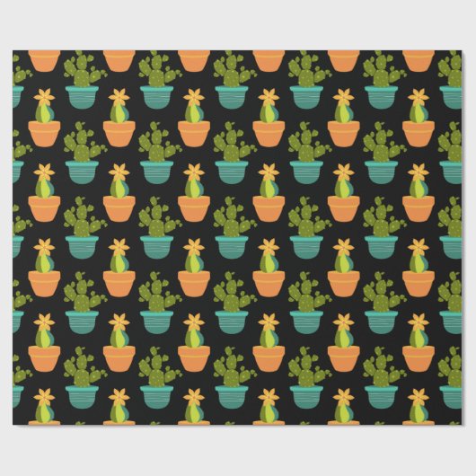 Colorful Cactus Pattern Cadeaupapier (Vlak)
