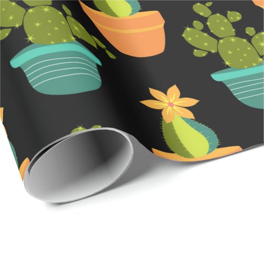 Colorful Cactus Pattern Cadeaupapier (Rol Hoek)