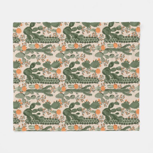 Colorful Cactus Pattern Fleece Deken (Voorkant (Horizontaal))