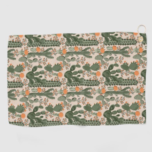 Colorful Cactus Pattern Golfhanddoek (Horizontaal)