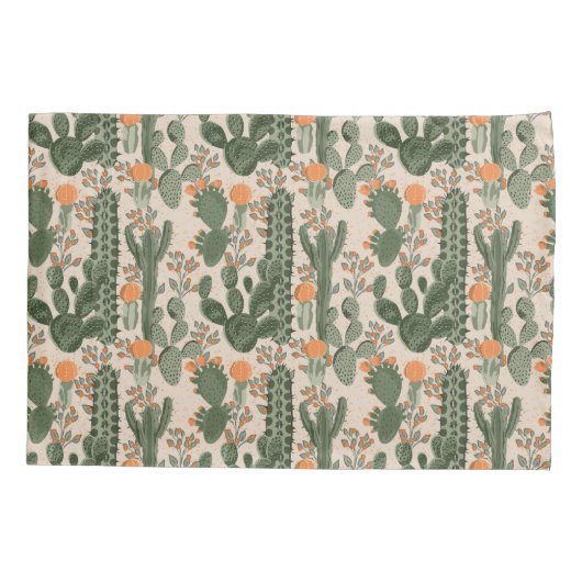 Colorful Cactus Pattern Kussensloop (Achterkant-Links)