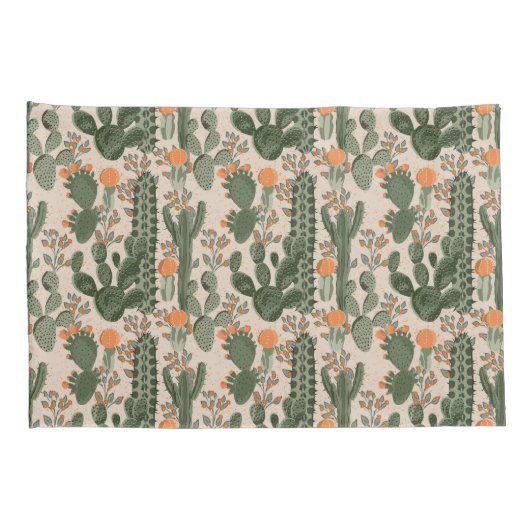 Colorful Cactus Pattern Kussensloop (Achterkant-Rechts)