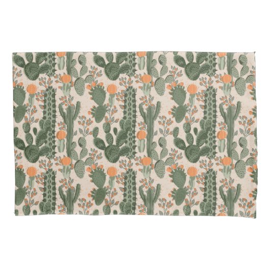 Colorful Cactus Pattern Kussensloop (Voorkant-Links)