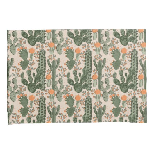 Colorful Cactus Pattern Kussensloop (Voorkant-Rechts)