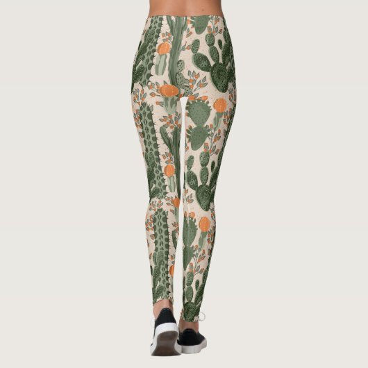 Colorful Cactus Pattern Leggings (Achterkant)