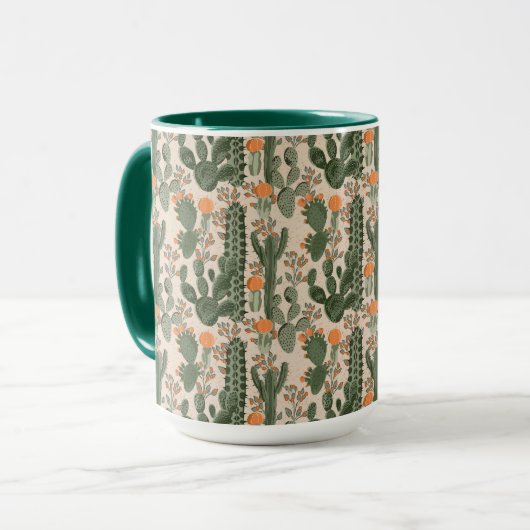 Colorful Cactus Pattern Mok (Voorkant links)