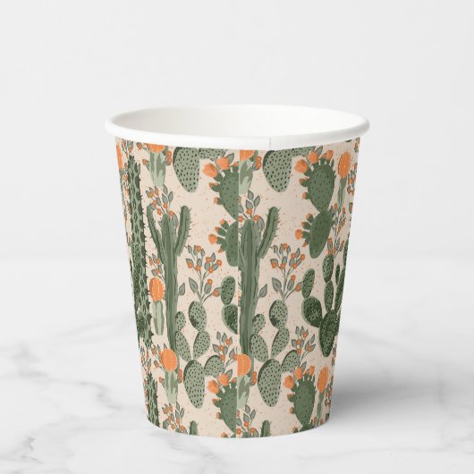 Colorful Cactus Pattern Papieren Bekers (Rechts)