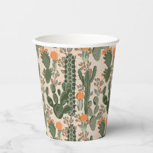 Colorful Cactus Pattern Papieren Bekers (Voorkant)