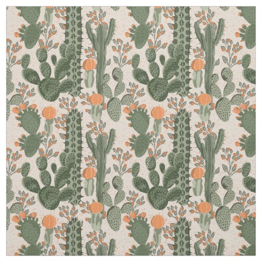 Colorful Cactus Pattern Stof (Swatch)