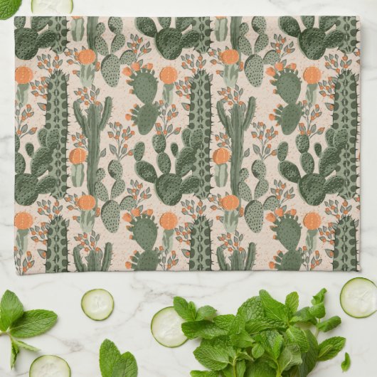 Colorful Cactus Pattern Theedoek (Gevouwen)