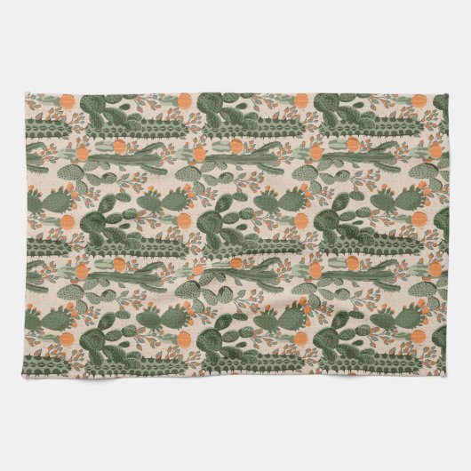 Colorful Cactus Pattern Theedoek (Horizontaal)