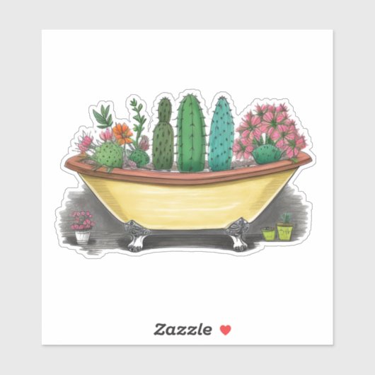 Colorful Cactus Sticker (Vel)