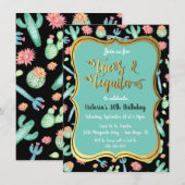 Colorful Cactus Tacos & Tequila-uitnodigingen Kaart (Voorkant / Achterkant)