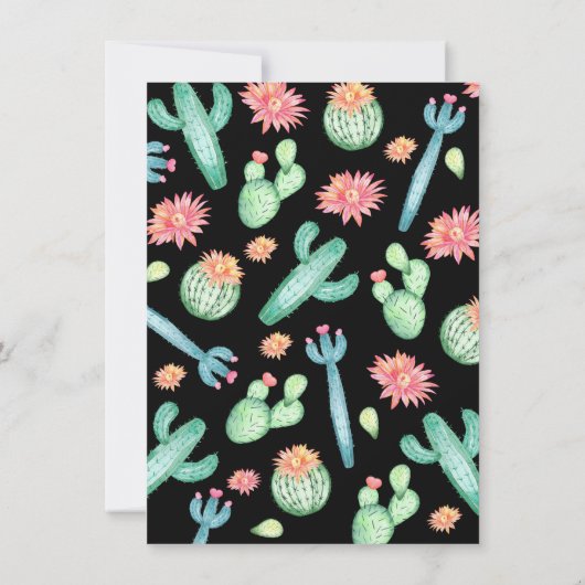 Colorful Cactus Tacos & Tequila-uitnodigingen Kaart (Achterkant)