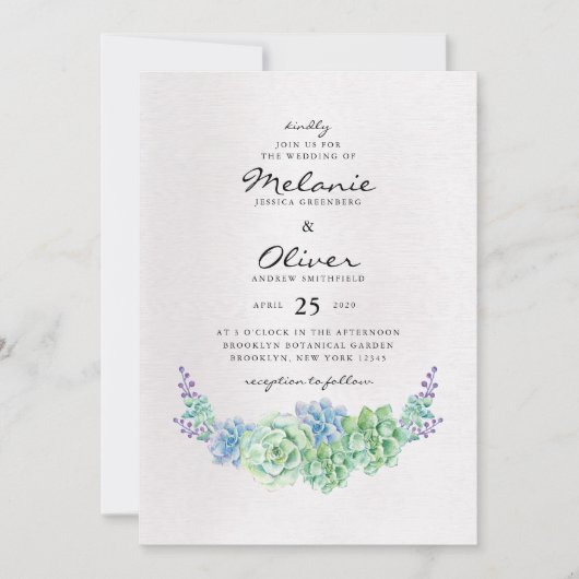 Colorful Cactus Wedding Kaart (Voorkant)