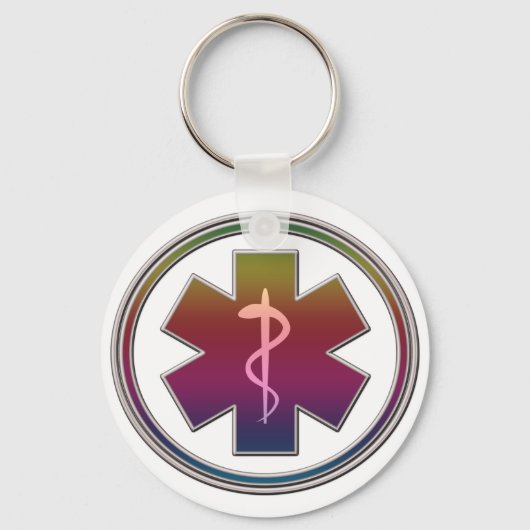 Colorful Caduceus Sleutelhanger (Voorkant)