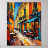 Colorful Cafes and Cobblestone Poster (Voorkant)