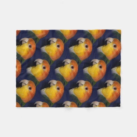 Colorful Caique Parrot Fleece Deken (Voorkant (Horizontaal))